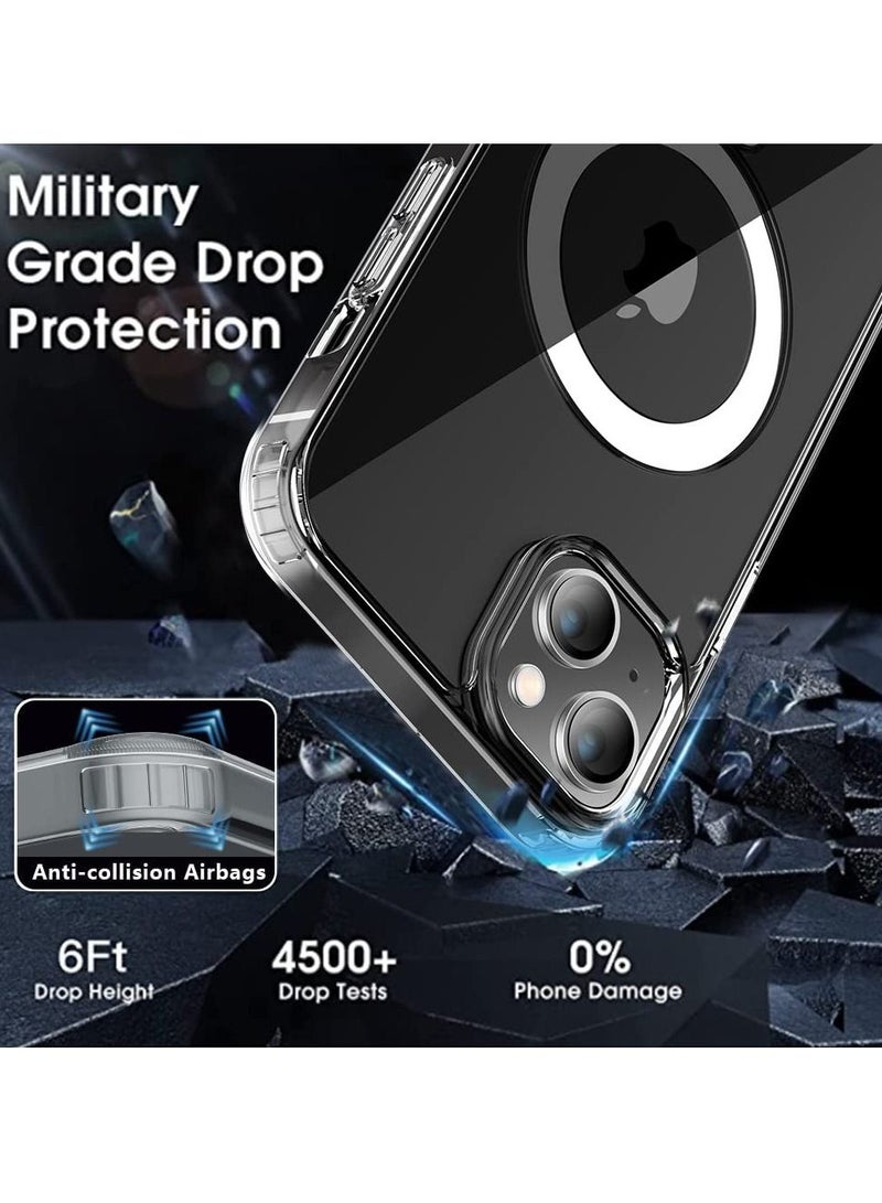 BORTONY iPhone 14 Plus Magsafe Protective Case Clear with Shock Absorption Anti Scratch TPU Precise Cutouts Fit Crystal Magnetic Cover Design for Apple iPhone 14 Plus 6.7 inch in All Directions Transparent - Image 5