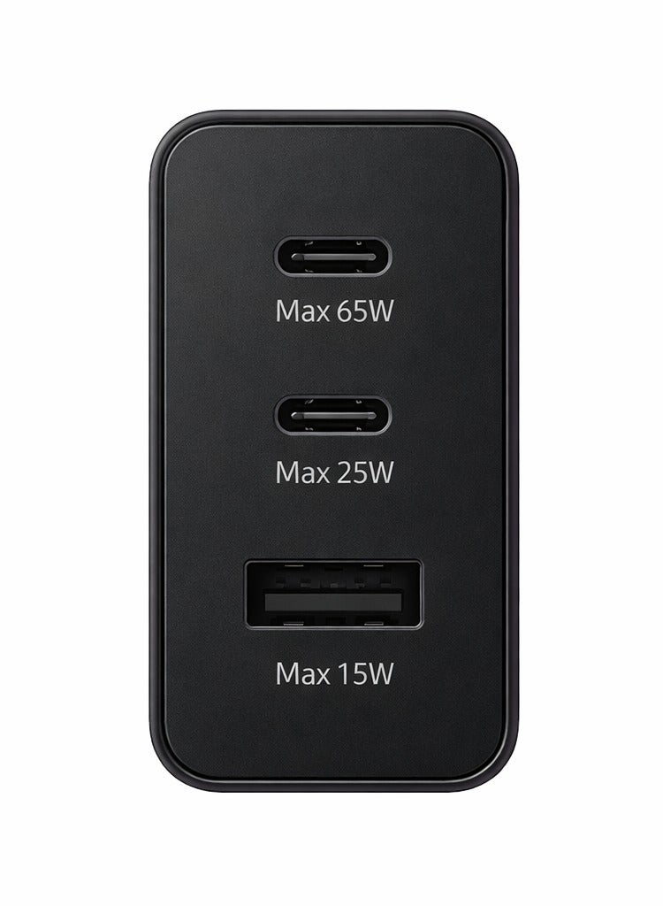 65W 3-Port Fast Wall Charger + USB-C Cable Included (2×USB-C + USB-A) | PD 3.0 PPS Super Fast Charging | Compatible with Samsung Galaxy & Android Type-C - Image 2