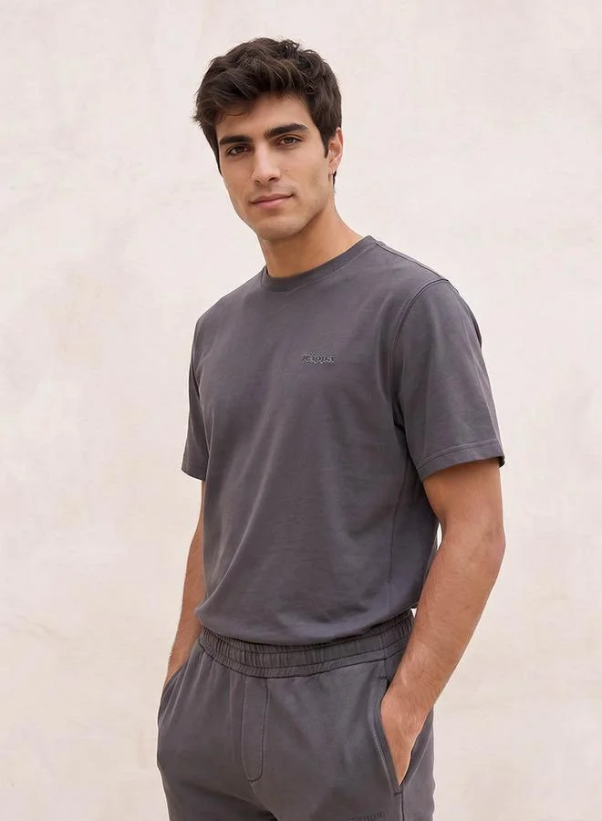 Kappa GREY Kappa Textured T-shirt for Men | Best Price UAE