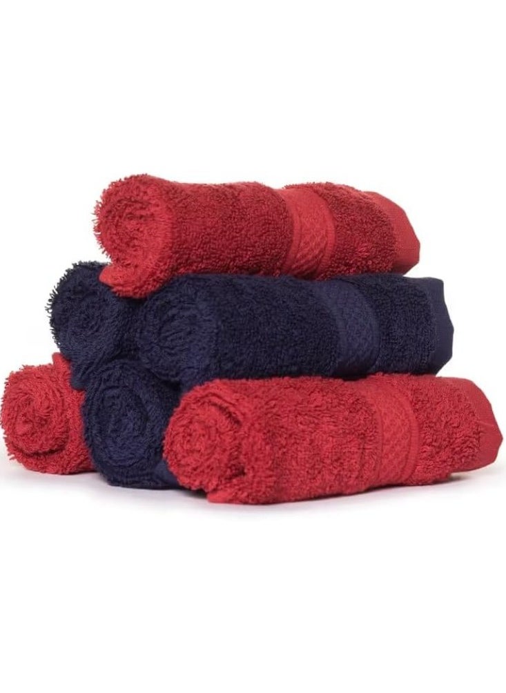 Wakefit - Wakefit Hand Towel | 500 GSM | Hand Towel Set of 6, Terry 100% Cotton Soft, Absorbent (Chilli Pepper, Navy Blue) - Image 1