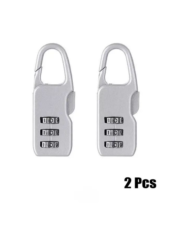 2Pcs Silvery 3 Digit Combination Padlock Alloy Keyless Lock for Backpacks Drawers Boxes Anti Theft - Image 1