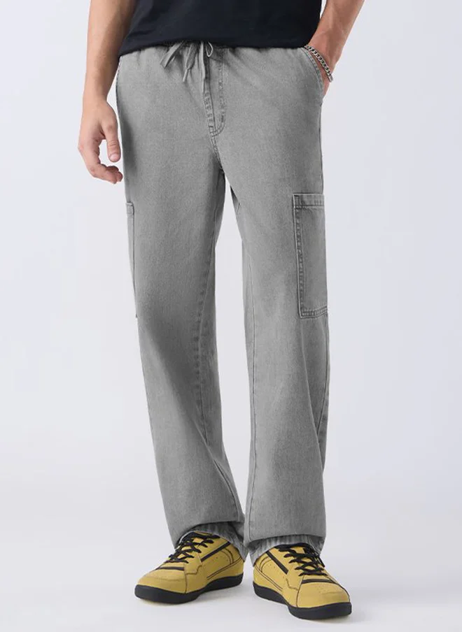 The Souled Store  The Souled Store Men Grey Pull On Denim Jeans  | Best Price UAE