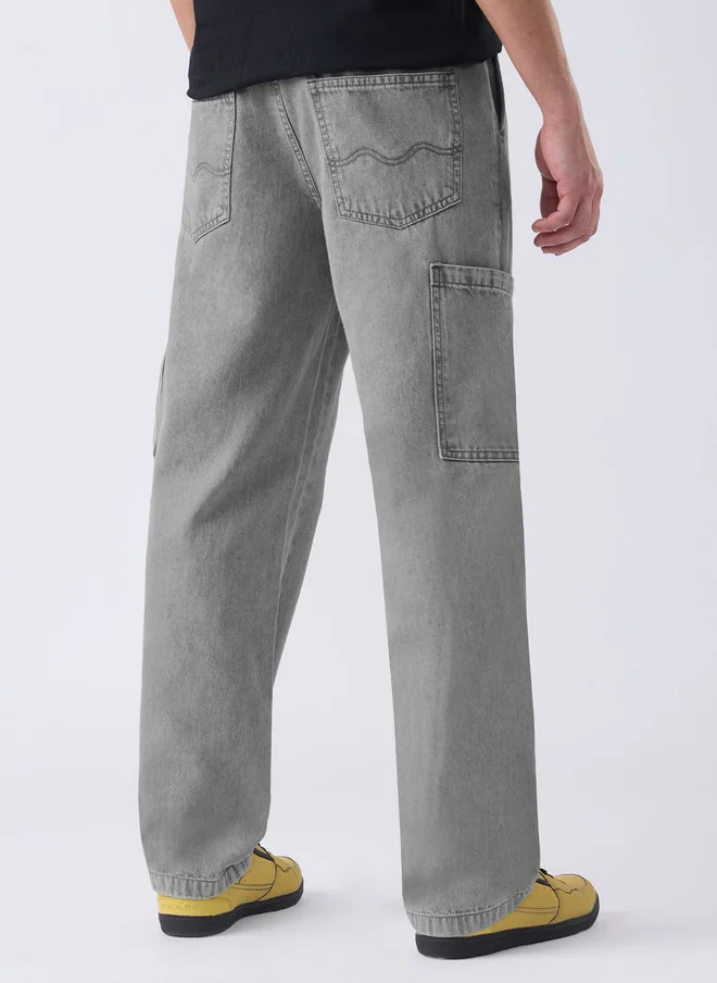 The Souled Store  The Souled Store Men Grey Pull On Denim Jeans  | Best Price UAE