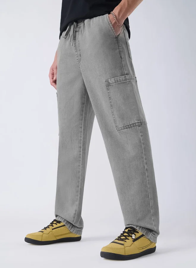 The Souled Store  The Souled Store Men Grey Pull On Denim Jeans  | Best Price UAE