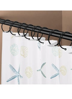 Oasisgalore Shower Curtain Hooks Rings,24 Pcs Rustproof Metal Shower Hooks for Shower Curtain,Snap Joint Design (Black)  - Image 2
