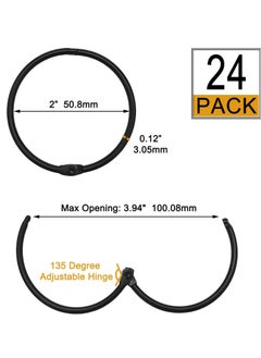 Oasisgalore Shower Curtain Hooks Rings,24 Pcs Rustproof Metal Shower Hooks for Shower Curtain,Snap Joint Design (Black)  - Image 4