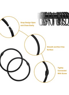 Oasisgalore Shower Curtain Hooks Rings,24 Pcs Rustproof Metal Shower Hooks for Shower Curtain,Snap Joint Design (Black)  - Image 3