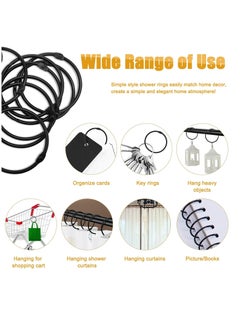 Oasisgalore Shower Curtain Hooks Rings,24 Pcs Rustproof Metal Shower Hooks for Shower Curtain,Snap Joint Design (Black)  - Image 5
