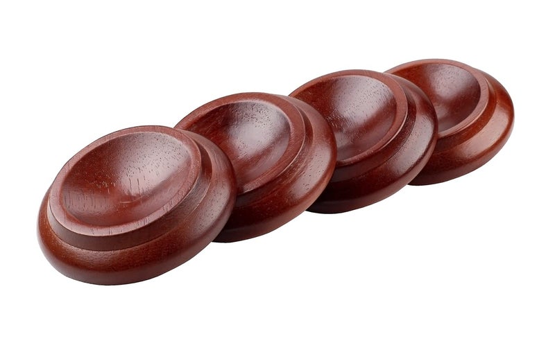 HilerPunk 4 Pcs Solid Wood Upright Piano Caster Cups Furniture Caster Cups Hilerpunk Sofas Beds Chairs Wheel Caster Cups Pads With Non-Slip & Anti-Noise Felt Pads For Hardwood Floor Protectors-Dark Brown - Image 3