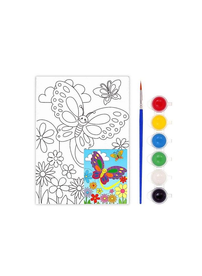 Coast Kids Canvas Painting Sets Included: 1 x Outline Drawn Canvas, 6 Acrylic Colours and 1 x Paint Brush - Image 1