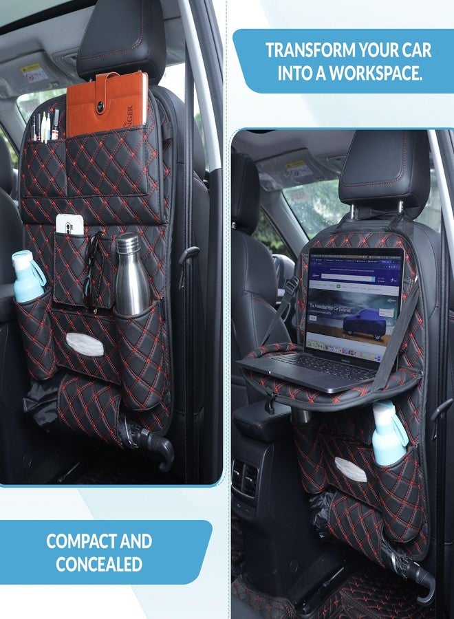 Neodrift 'Seat Master' Premium 7D Car Seat Organizer, Universal Fit, Multi-Pocket Storage for Bottles, Documents, Mobile, Keys, Tissues (Beige) - Image 5