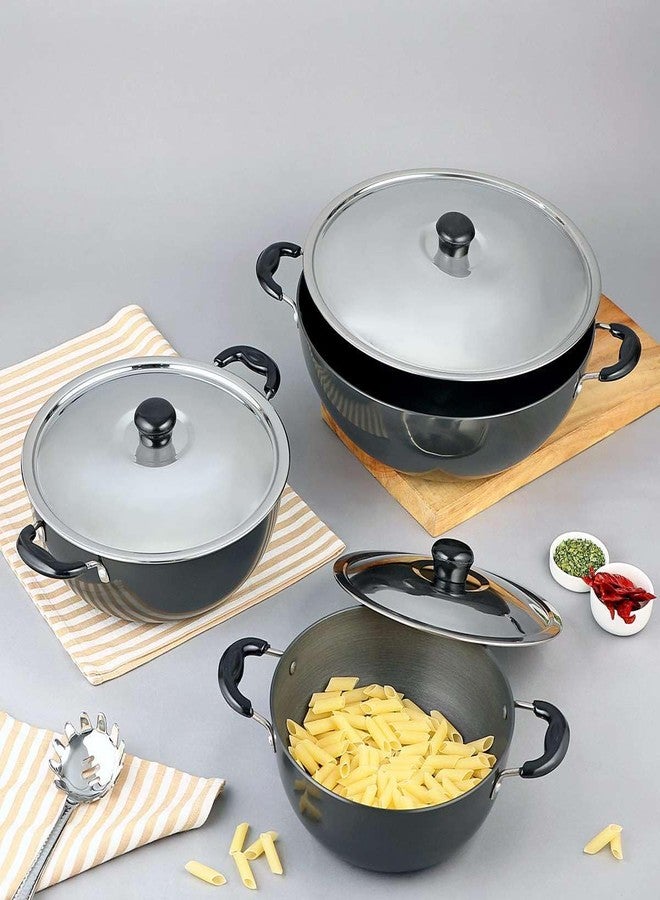 Chakmak Deep Kadhai Hard Anodized | 3 Litre | Induction Base Kadhai with Lid | Capacity 3000ml - Image 1
