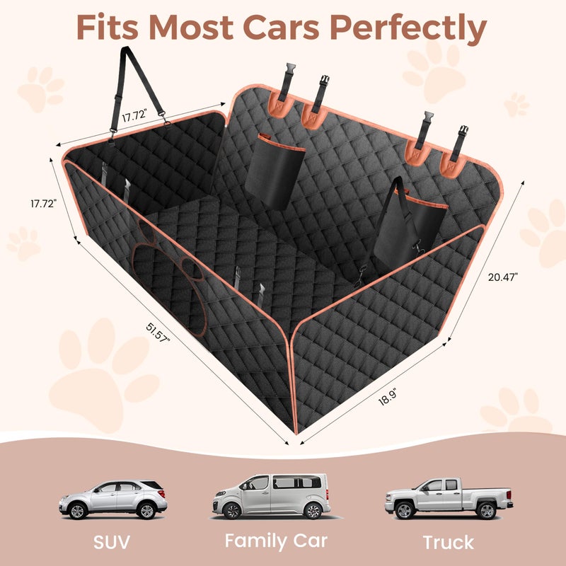 YIYUNBEBE Dog Car Seat Cover for Back Seat Solft Bottom Back Seat Extender for Dogs Back Seat Pet Cover Dog Hammock for Car SUV and Trucks - Image 5