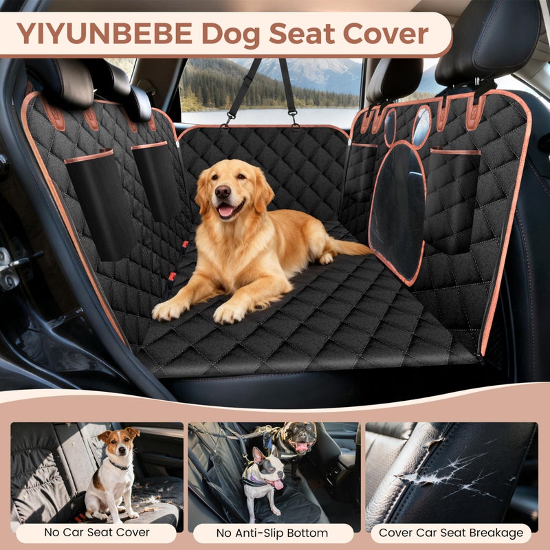 YIYUNBEBE Dog Car Seat Cover for Back Seat Solft Bottom Back Seat Extender for Dogs Back Seat Pet Cover Dog Hammock for Car SUV and Trucks - Image 2