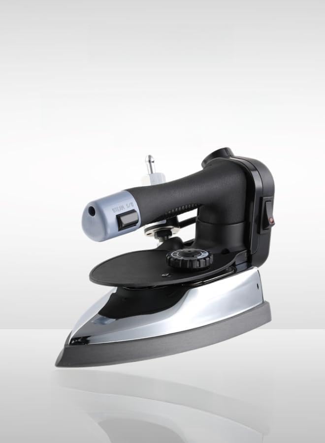 Silver Star ES-300 220 Volt Gravity-Fed Steam Iron - Hanging Bottle Gravity Feed Steam Iron with Non-Stick Laminate Sole Plate, Demineralizer Cartridge & Silicone Iron Rest | 4.0 Water Tank 1300 Watts - Image 1