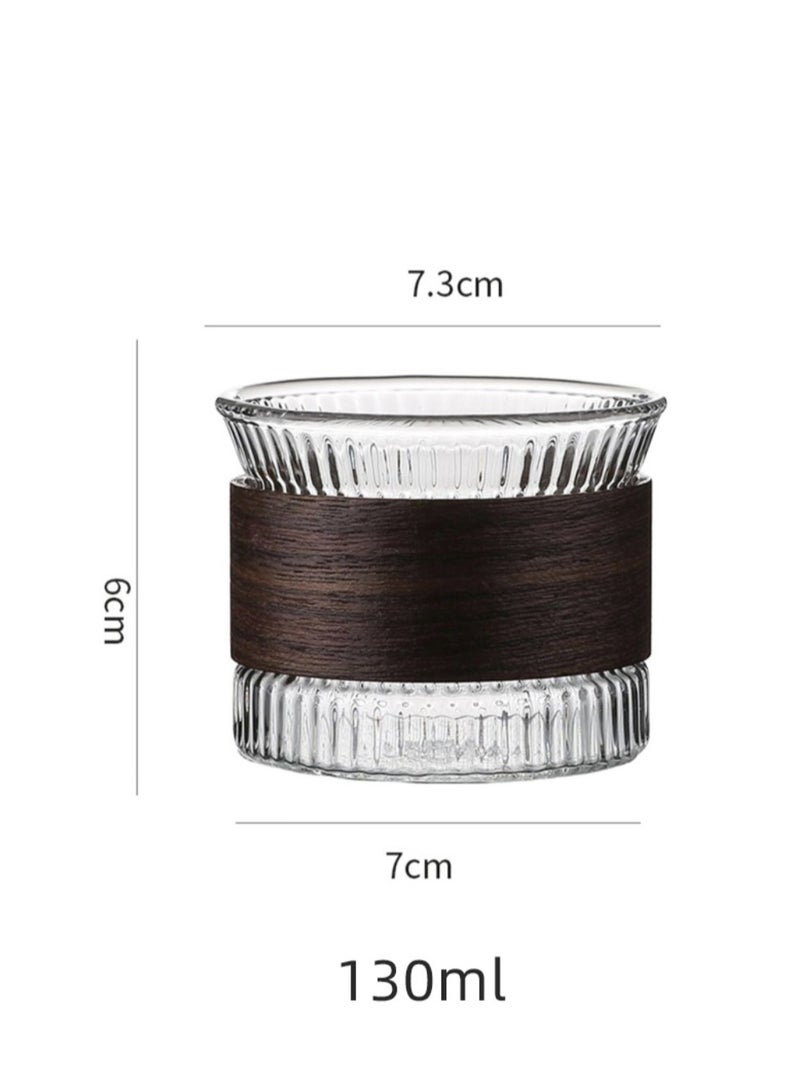 Arabic Coffee Mug with Wooden Ring, Reusable Espresso Mug, Large Mouth Glass Insulated Tea Mug for Turkish Coffee, Tea Mugs, Milk, Hot and Cold Drinks.6PCS - Image 5