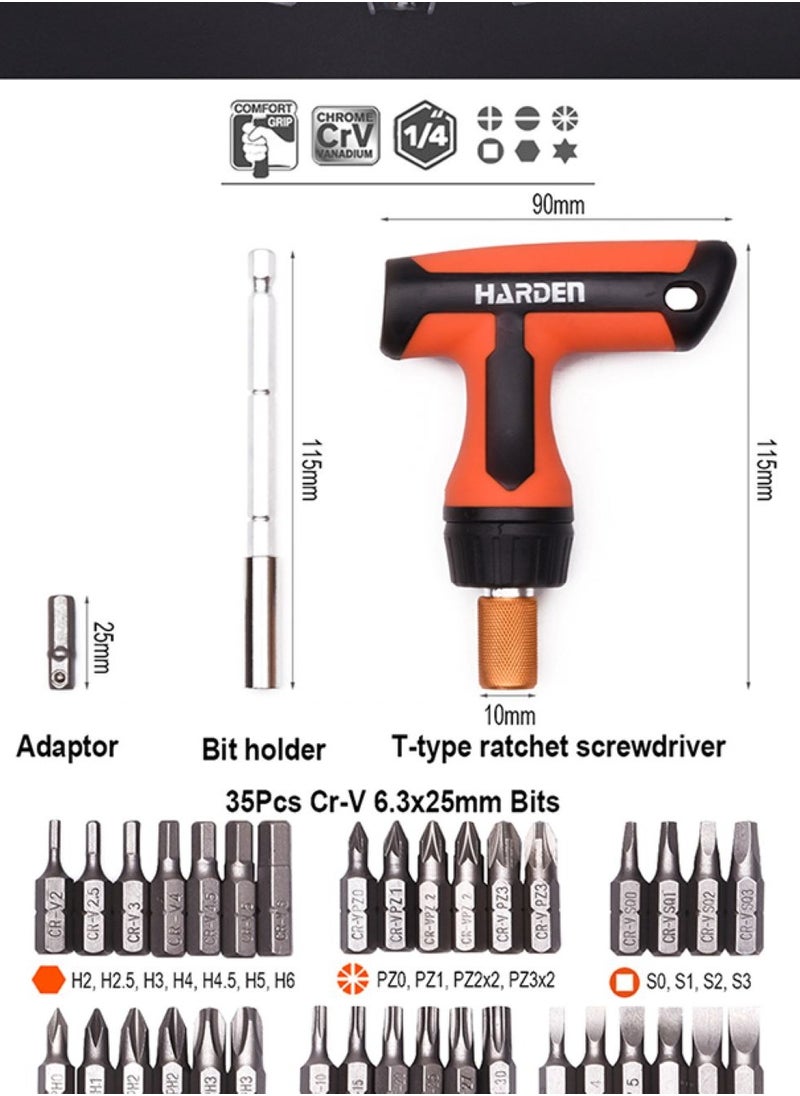 Harden 46Pcs Ratchet Screwdriver & Bits Set  - Image 2