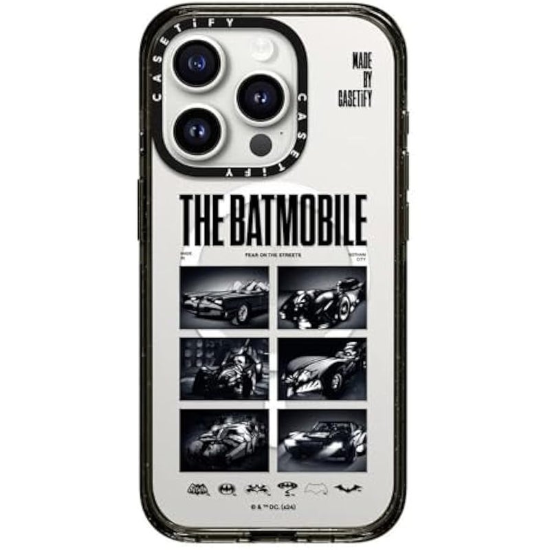 Casetify Impact iPhone 15 Pro Case 【Batman Co-Lab / 4X Military Grade Drop Tested / 8.2ft Drop Protection/Compatible with Magsafe】 - The Batmobile - Clear Black - Image 3