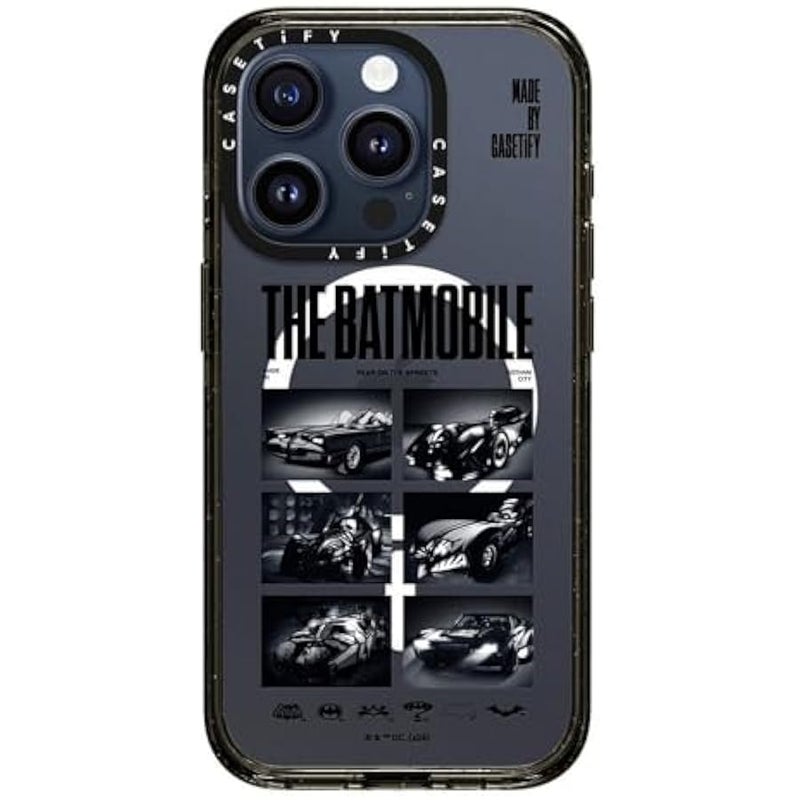 Casetify Impact iPhone 15 Pro Case 【Batman Co-Lab / 4X Military Grade Drop Tested / 8.2ft Drop Protection/Compatible with Magsafe】 - The Batmobile - Clear Black - Image 2