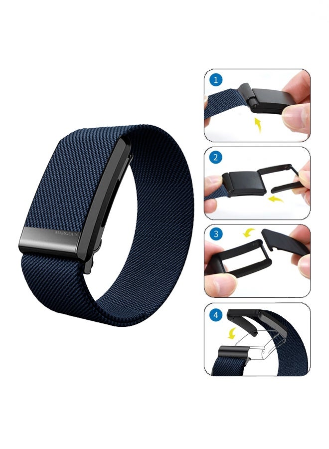 CATANES Premium Adjustable Nylon Strap for WHOOP 5, MG,One, Peak and Life – Lightweight & Breathable Replacement Band - Navy Blue - Image 2
