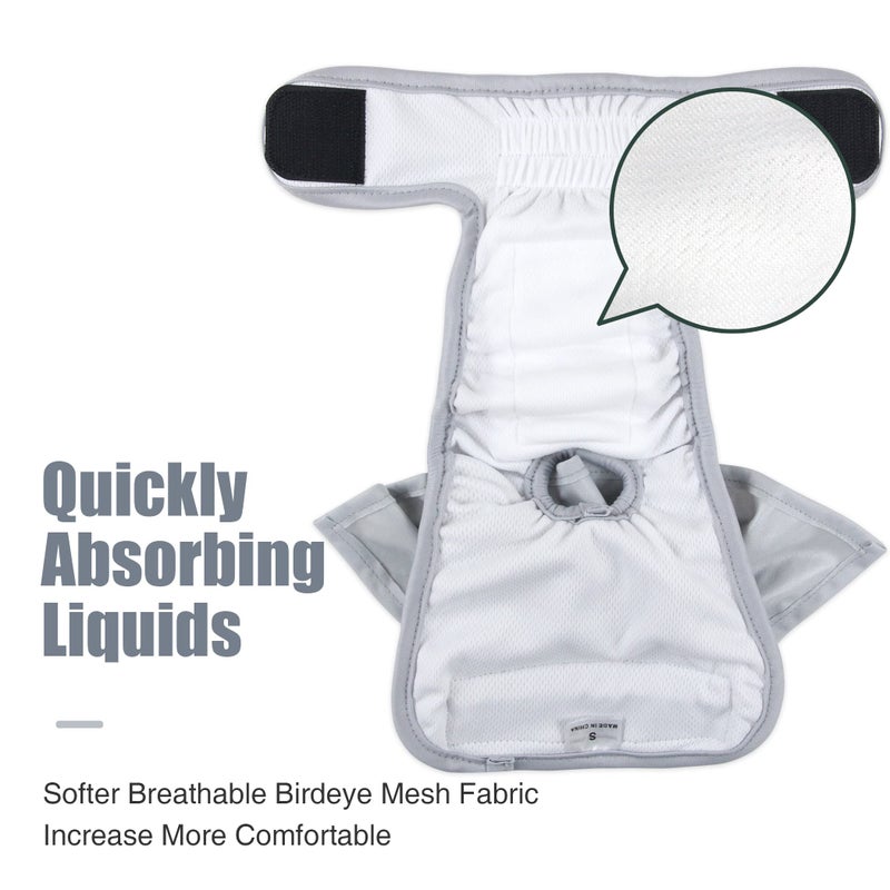 wegreeco Dog Diapers Female (3 Pack), Highly Absorbent Puppy Doggie Dog Diapers for Female Dogs Period, Washable Doggy in Heat, Small Medium Large Size (Small) - Image 4