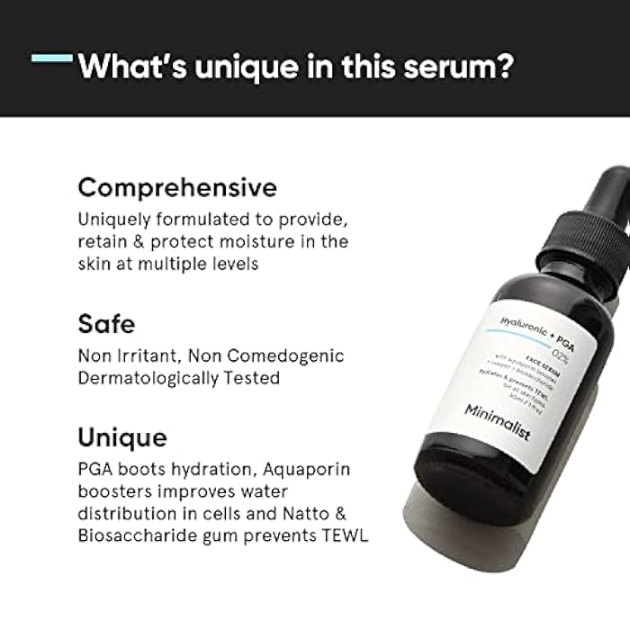 Minimalist 2% Hyaluronic Acid Serum for Face for Intense Hydration, Glow & Lesser Fine Lines | Helps with Skin Dryness & Elasticity | For Women & Men | For all Skin Types | 1 Fl Oz / 30 ml - Image 3