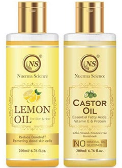 Nuerma Science Lemon Oil And Castor Oil For Skin And Hair (Pack Of 2 200Ml Each)  - Image 2