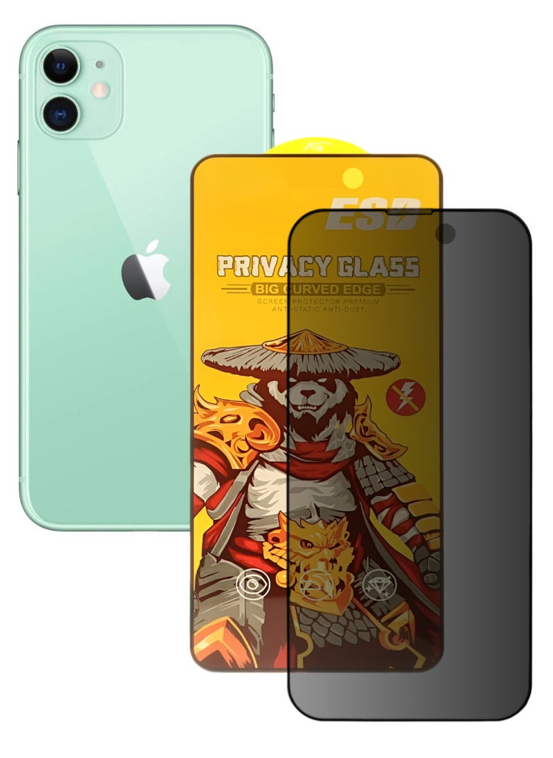 ESD Tempered Dustproof Privacy Glass Screen Protector Compatible For iPhone 11  - Image 1