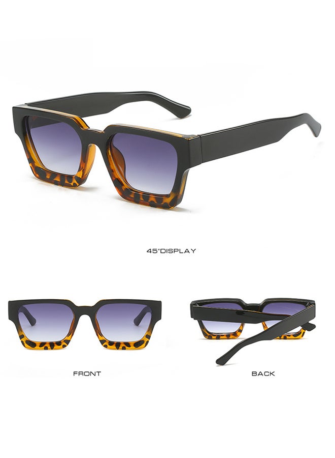 Retro Square Sunglasses for Men Women Trendy Thick Rectangle Chunky Frame Black Shades Fashion 90s Glasses, UV400 Protection Glasse - Image 2