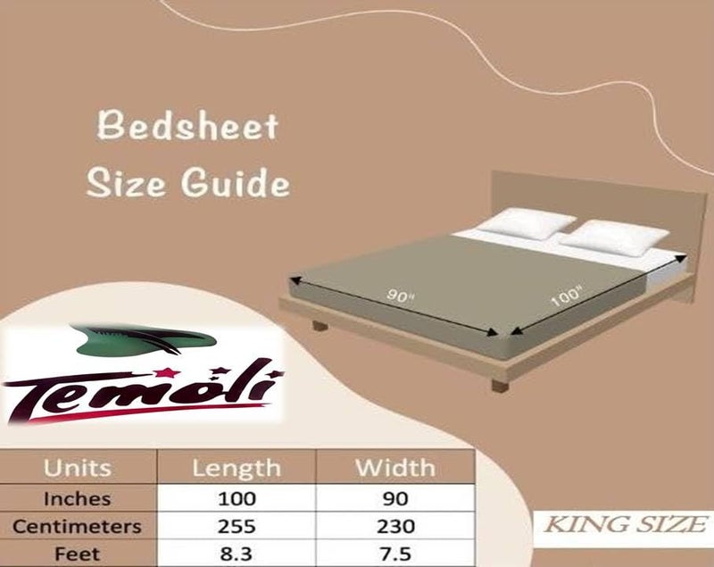 Temoli® King Size Warm Velvet Flannel Flat Bedsheet with 2 Pillow Covers (90x100 Inch) – Soft & Cozy Winter Double Bed Sheet | Box & Brown Design - Image 4