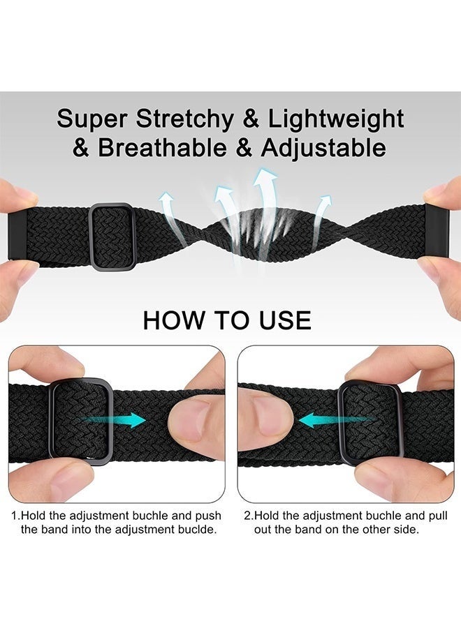 2 Packs Sport Loop Band Compatible with Huawei Watch Fit 4  Fit 3 fit 4 Pro Sport Replacement Wristbands Intended Adjustable Strap Nylon Weave Women Men Stretchy Braided Wristband Breathable - Image 3