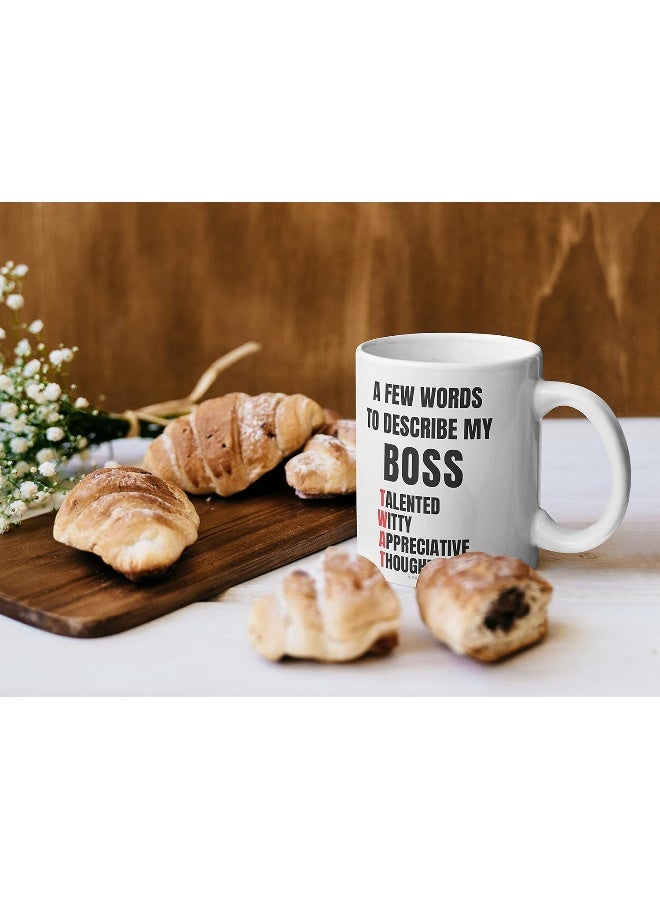 Spoil Your Wall Funny Novelty Gifts For Your Boss - A Few Words To Describe My Boss Mug - Funny Mugs For Men, Rude Gifts For Women, Secret Santa Mug For Work Colleagues - Image 2