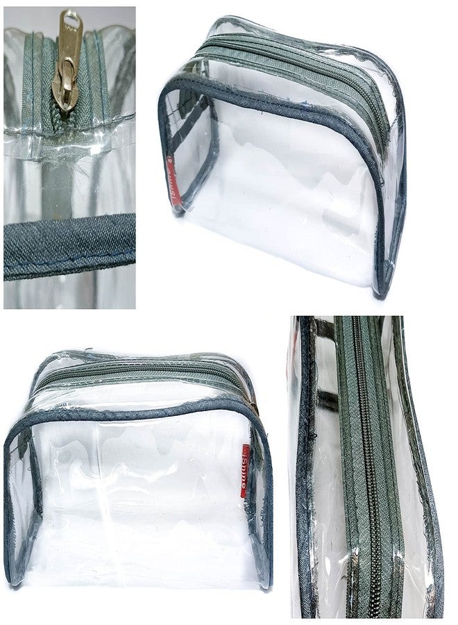 iShine Multipurpose Travel Morning Zipper Pouch for Men and Women(Transparent, Clear) - Medium (Pack of 4, Assorted) - Image 5