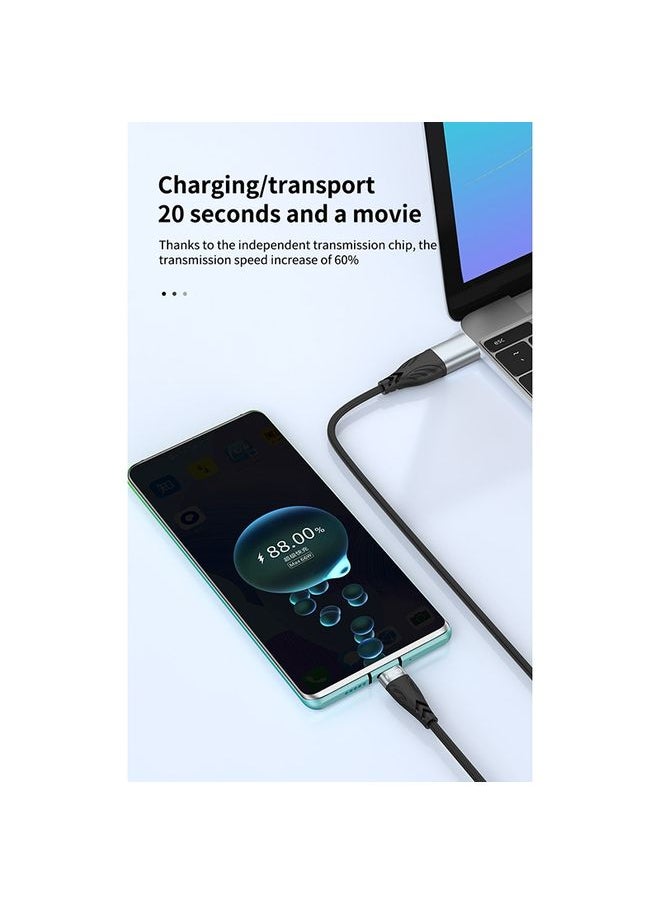 ADC ADC-008 2 in 1 100W USB + USB-C / Type-C to USB-C / Type-C Flash Charge Data Cable, Cable Length:1m(Black Grey)  - Image 4