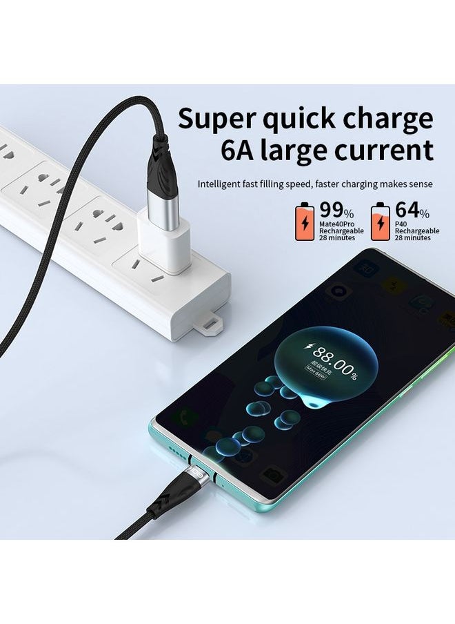 ADC ADC-008 2 in 1 100W USB + USB-C / Type-C to USB-C / Type-C Flash Charge Data Cable, Cable Length:1m(Black Grey)  - Image 3