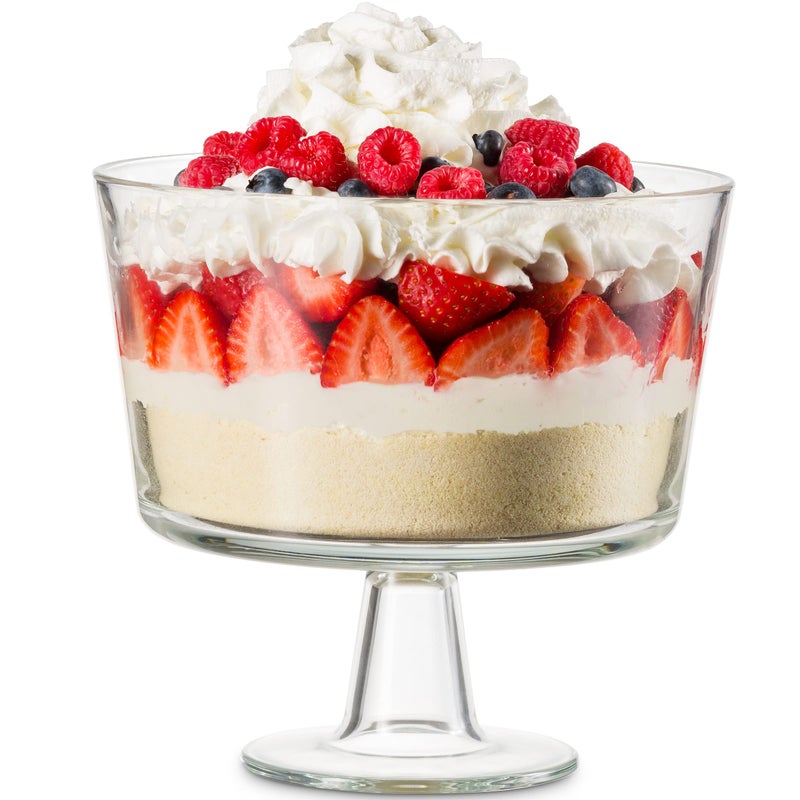 Godinger Godinger Trifle Bowl Fruit Bowl Italian Made Crystal Glass Footed Trifle Bowls Dessert Display Cake Stand  Made in Italy