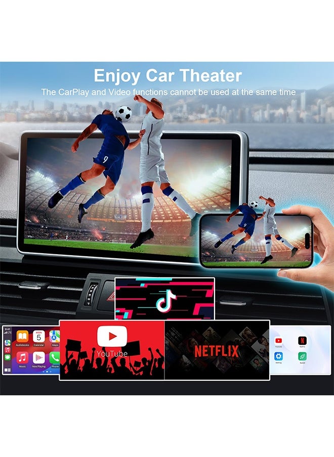 Digisand Carplay Auto Wireless Adapter Supports Netflix, YouTube, and Tiktok Stream Media Play, for OEM Wired CarPlay to Wireless Dongle, Fits for Cars from 2016 & iOS 10+ Phone  - Image 3