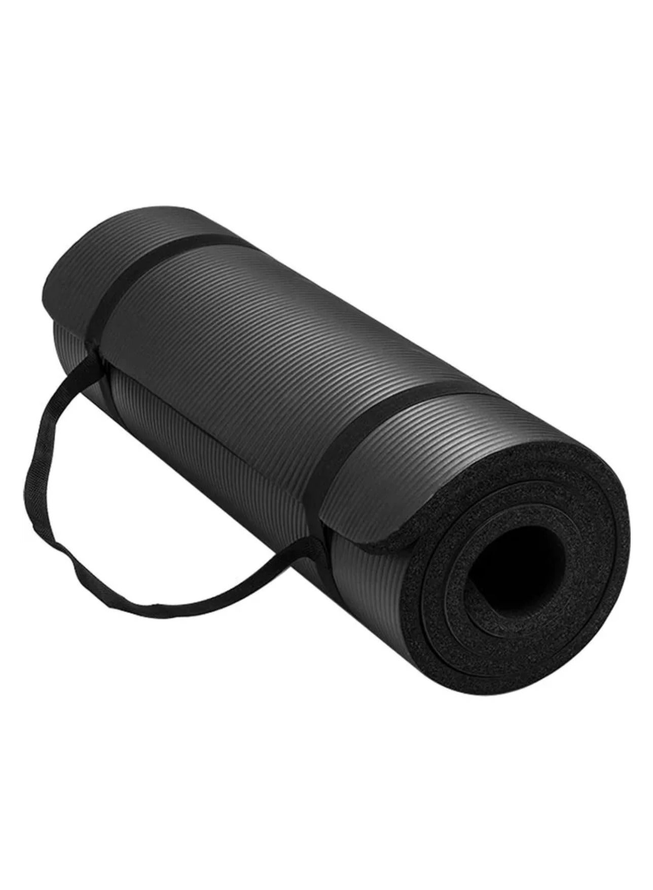 Fitness All Purpose 10mm Extra Thick High Density Anti-Tear Exercise Yoga Mat with Carrying Strap with Optional Yoga Blocks, Multiple Colors
