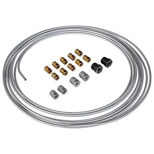 4LIFETIMELINES 4LIFETIME Galvanized Steel Brake Line Kit - 3/16" x 25ft Replacement Set - Professional Grade OE Steel Tube, Corrosion-Resistant, Flexible 3/16 Brake Line – Comes with 16 Fittings for Easy Install - Image 4