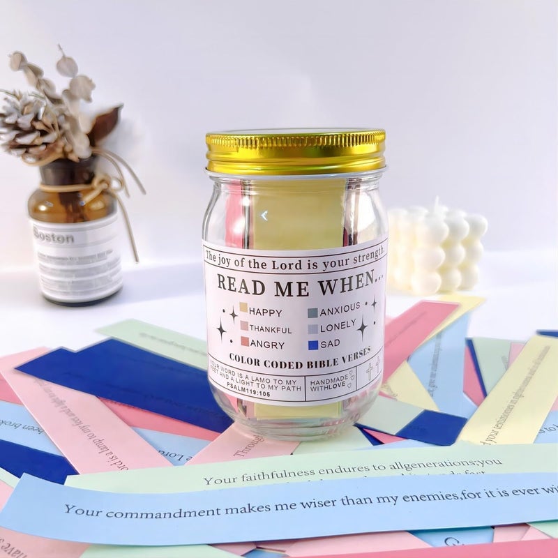 klarako Bible Verses Jar for Emotions and Feelings, Bible Verses in a Jar, Prayer Request Cards, Bible Verse Prayer Cards, Church Gift, Scripture Cards with Bible Verses Jar, Christian Bible Gifts - Image 2