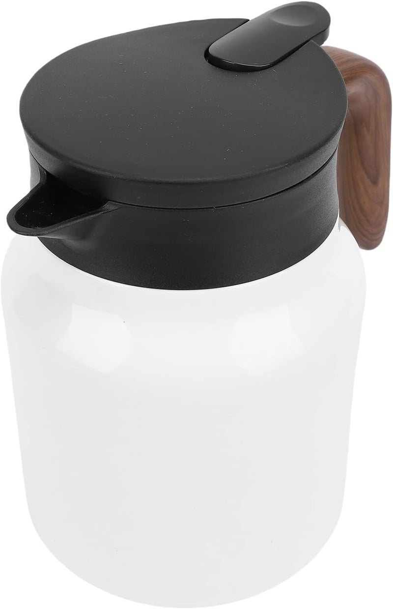 Asixxsix Insulated Teapot, 1000ml Vacuum Insulated Thermal Coffee Carafe with Fine Mesh Strainer for Hot Tea Coffee and Cold Beverages (White) - Image 2