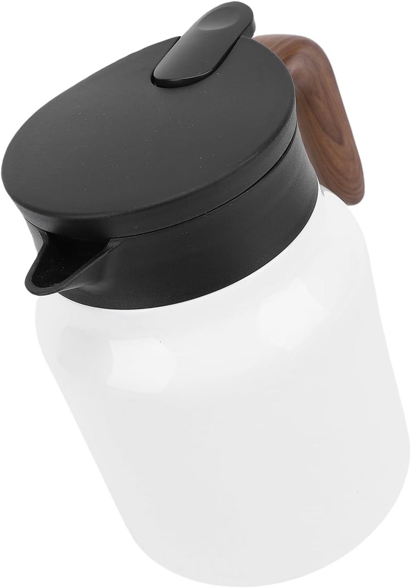 Asixxsix Insulated Teapot, 1000ml Vacuum Insulated Thermal Coffee Carafe with Fine Mesh Strainer for Hot Tea Coffee and Cold Beverages (White) - Image 4