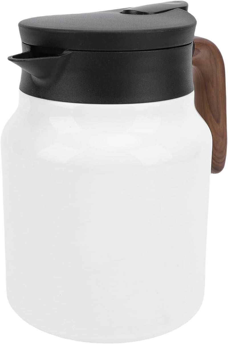 Asixxsix Insulated Teapot, 1000ml Vacuum Insulated Thermal Coffee Carafe with Fine Mesh Strainer for Hot Tea Coffee and Cold Beverages (White) - Image 5