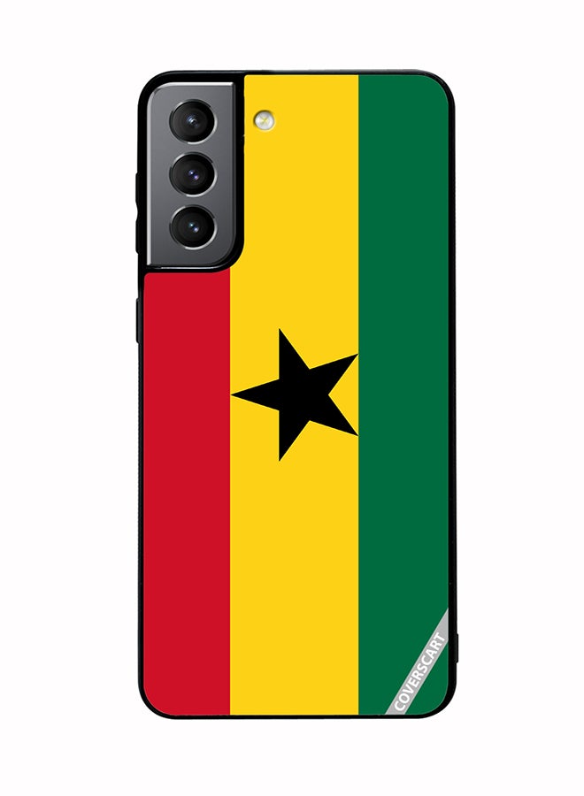 Protective Case Cover For Samsung Galaxy S21 FE 5G Ghana Flag Design Multicolour