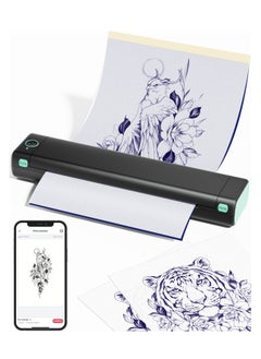 SYOSI M08F-A4 Wireless Tattoo Transfer Stencil Printer, Thermal Copier Machine with 10pcs Free Transfer Paper, Tattoo Printer Kit for Tattoo Artists, Compatible with phone & PC, Bluetooth Inkless Printer  - Image 1