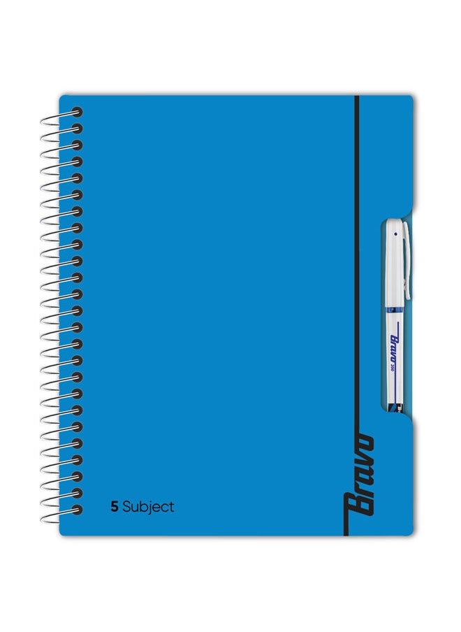 Bravo New Bravo Notebook - Blue Color - 5 Subjects 