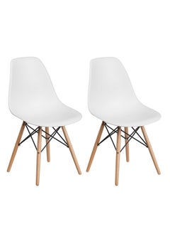 Mahmayi Mahmayi Ultimate Eames Style DSW Plastic Dining Chair - White (Pack of 2)  - Image 1