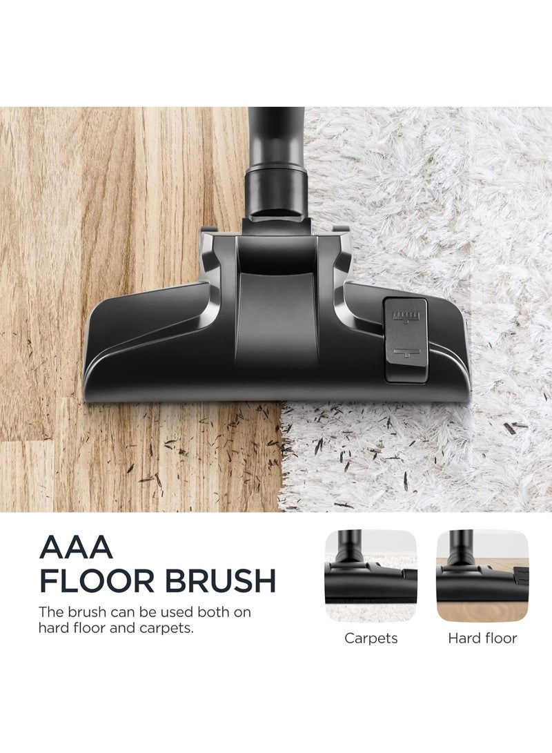 EUREKA مكنسة كهربائية 1800 واط 23 كيلو باسكال بتقنية الإعصار سعة 2.2 لتر بدون كيس مع فلتر قابل للغسل لشعر الحيوانات الأليفة، السجاد، البلاط - ميني أبولو - أبيض - Image 2