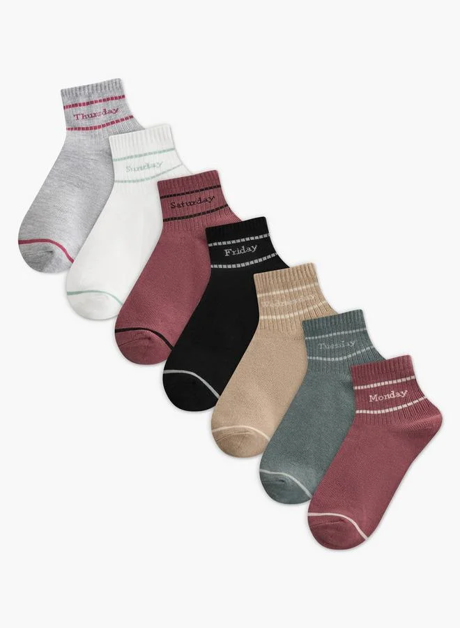 Splash FAV Pack of 7 Quarter Crew Length Socks
