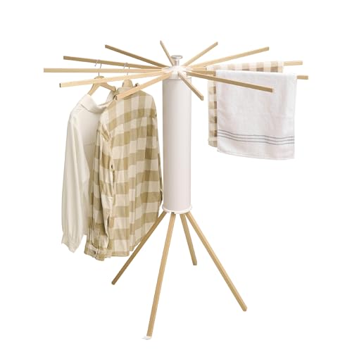 JOOM Four Legs Clothes Drying Rack, Garment Rack Portable and Foldable Space Saving Laundry Drying Rack - Drying Rack Floor Folding Balcony Bedroom Solid Invisible Household - Image 1